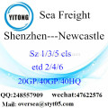 Mar de Porto de Shenzhen transporte de mercadorias para Newcastle